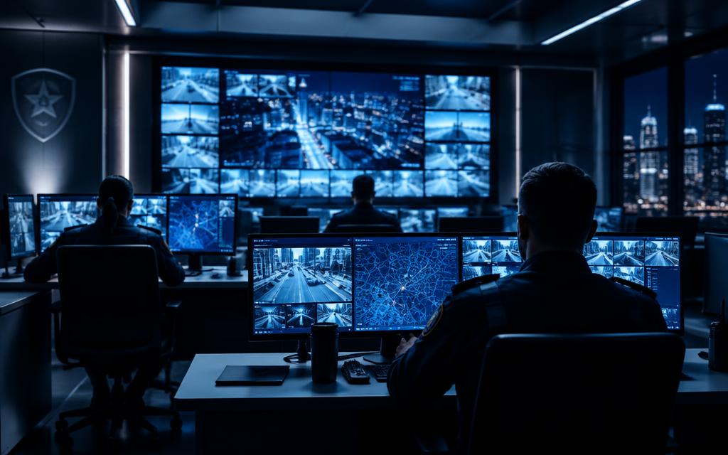 Centro de operaciones de seguridad con monitores